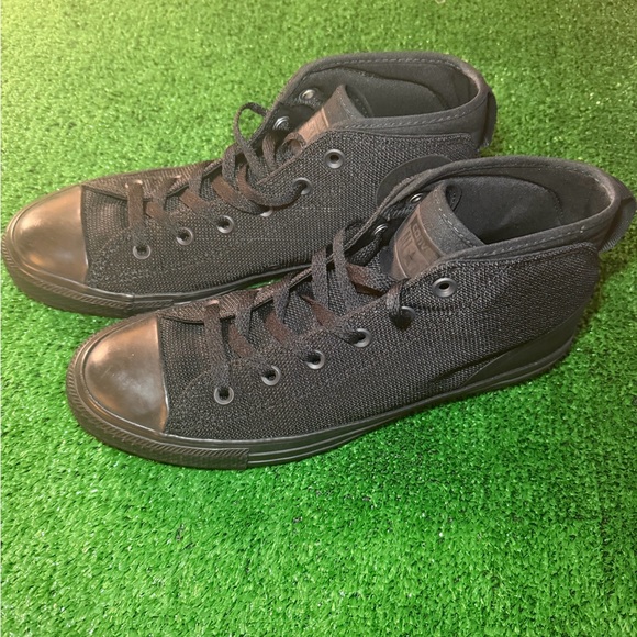 CONVERSE Chuck Taylor Black All Star Street Goth Mid-Top Sneaker Skateboard 8.5 - Picture 2 of 12
